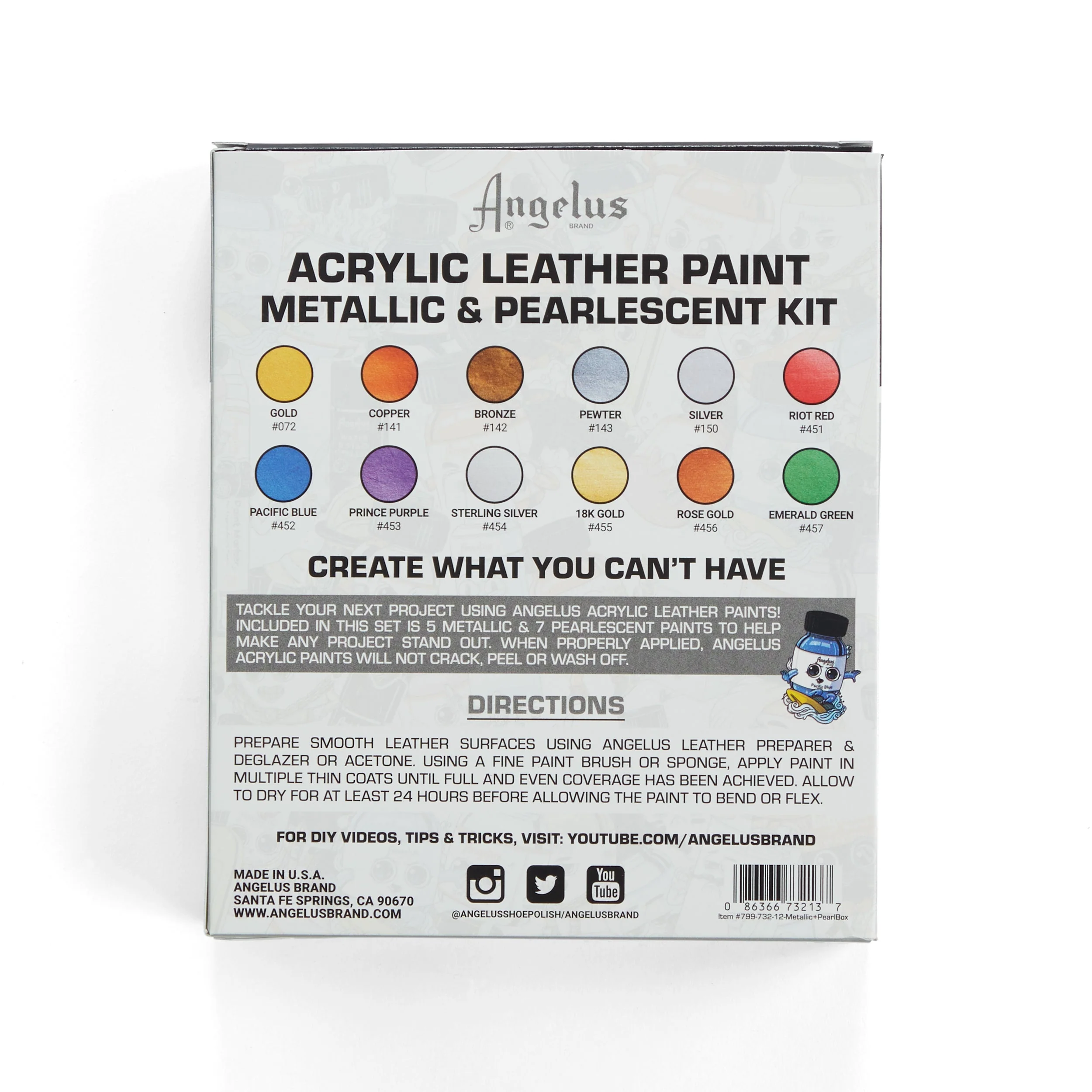 Angelus Metallic & Pearlescent Leather Paint Set - Image 5