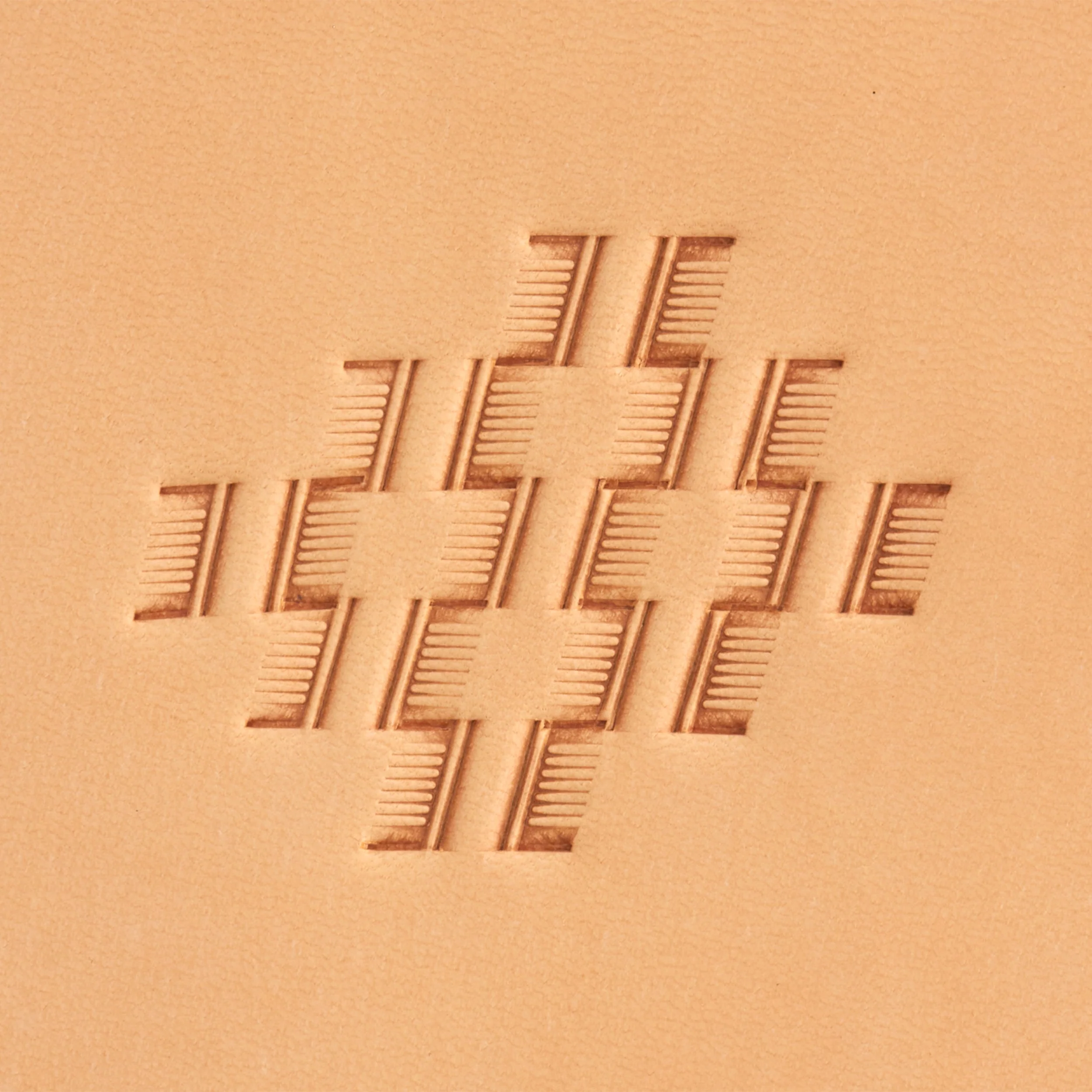 Angled Hollow Basketweave Brass Stamp - Image 2
