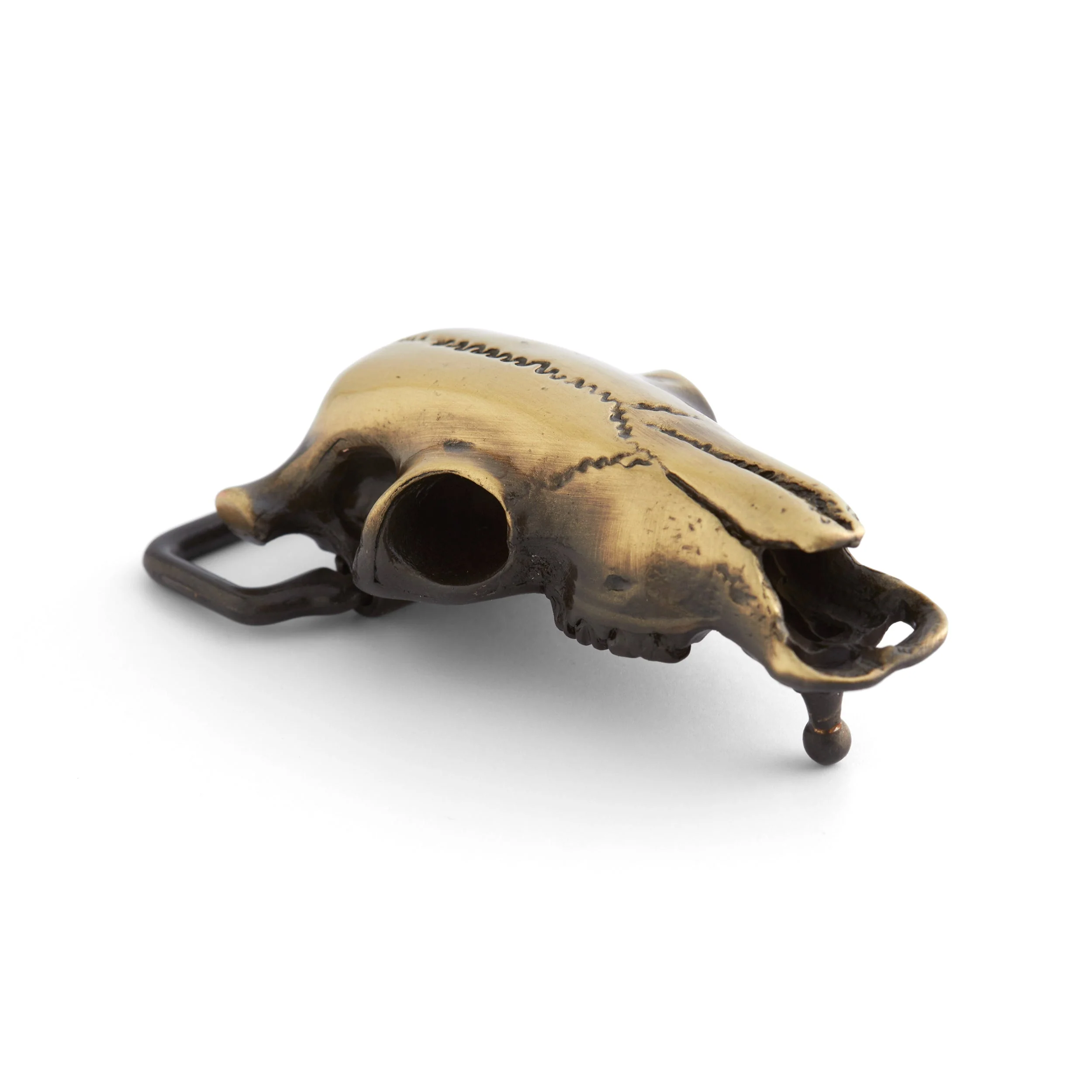 Cow Skull Buckle Antique Brass - Image 2