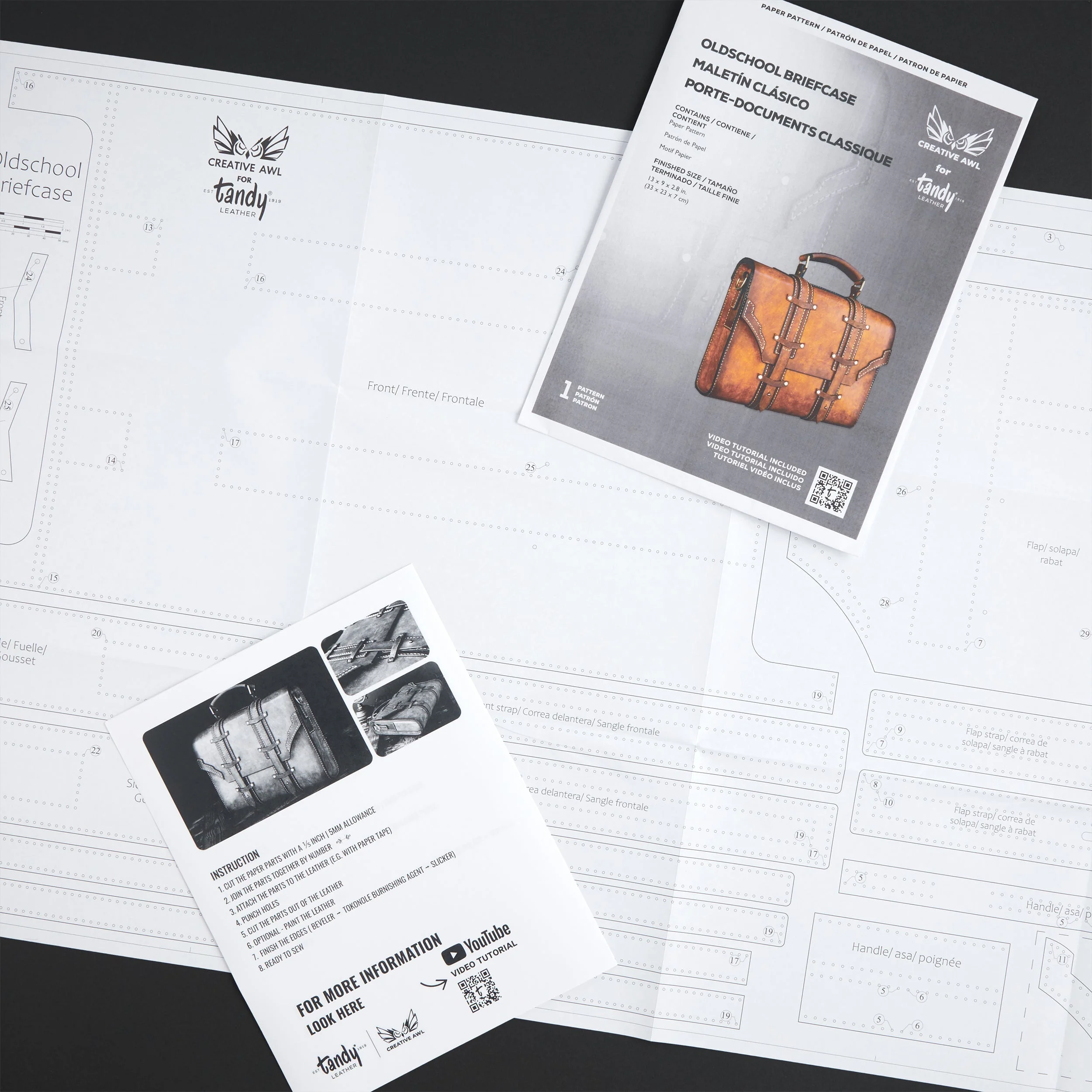Creative Awl Old-School Briefcase Paper Pattern - Image 3