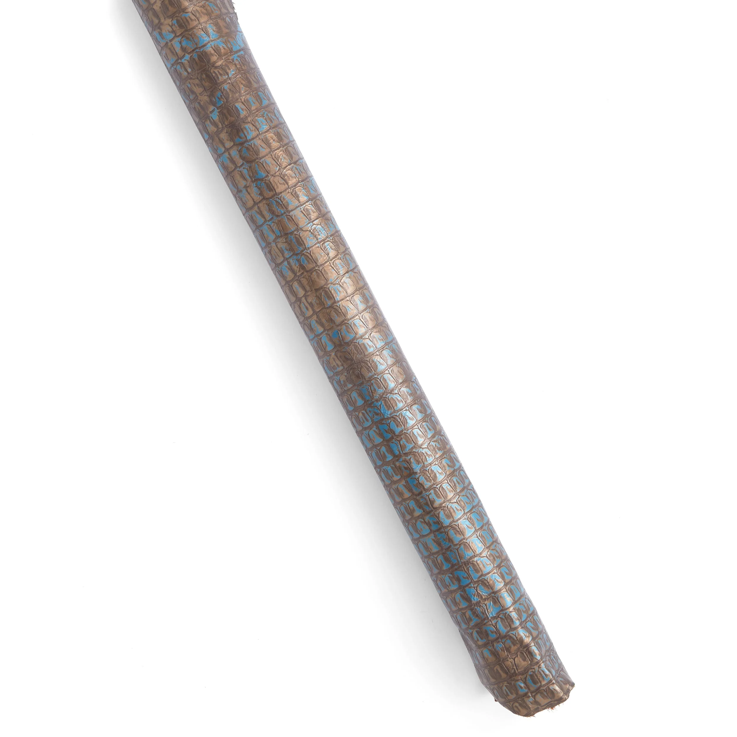 Croc Embossed Veg-Tan Single Shoulder Brown & Turquoise - Image 3