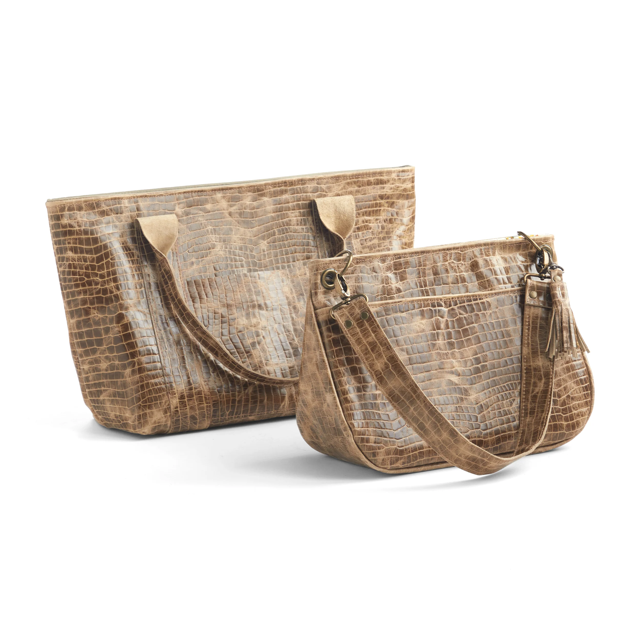 Croco Embossed Side Taupe - Image 5