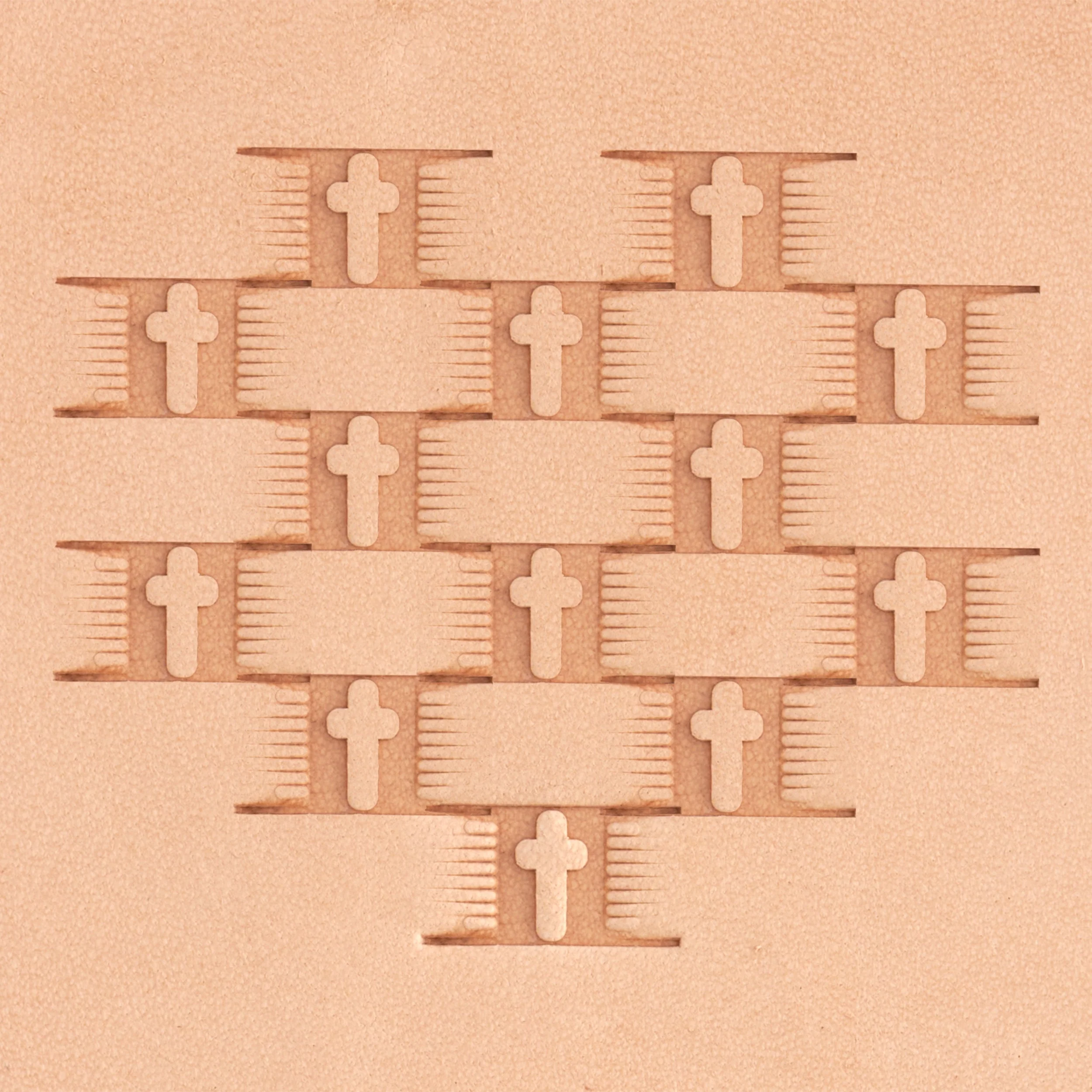 Cross Basket Weave Brass Stamp - Image 2