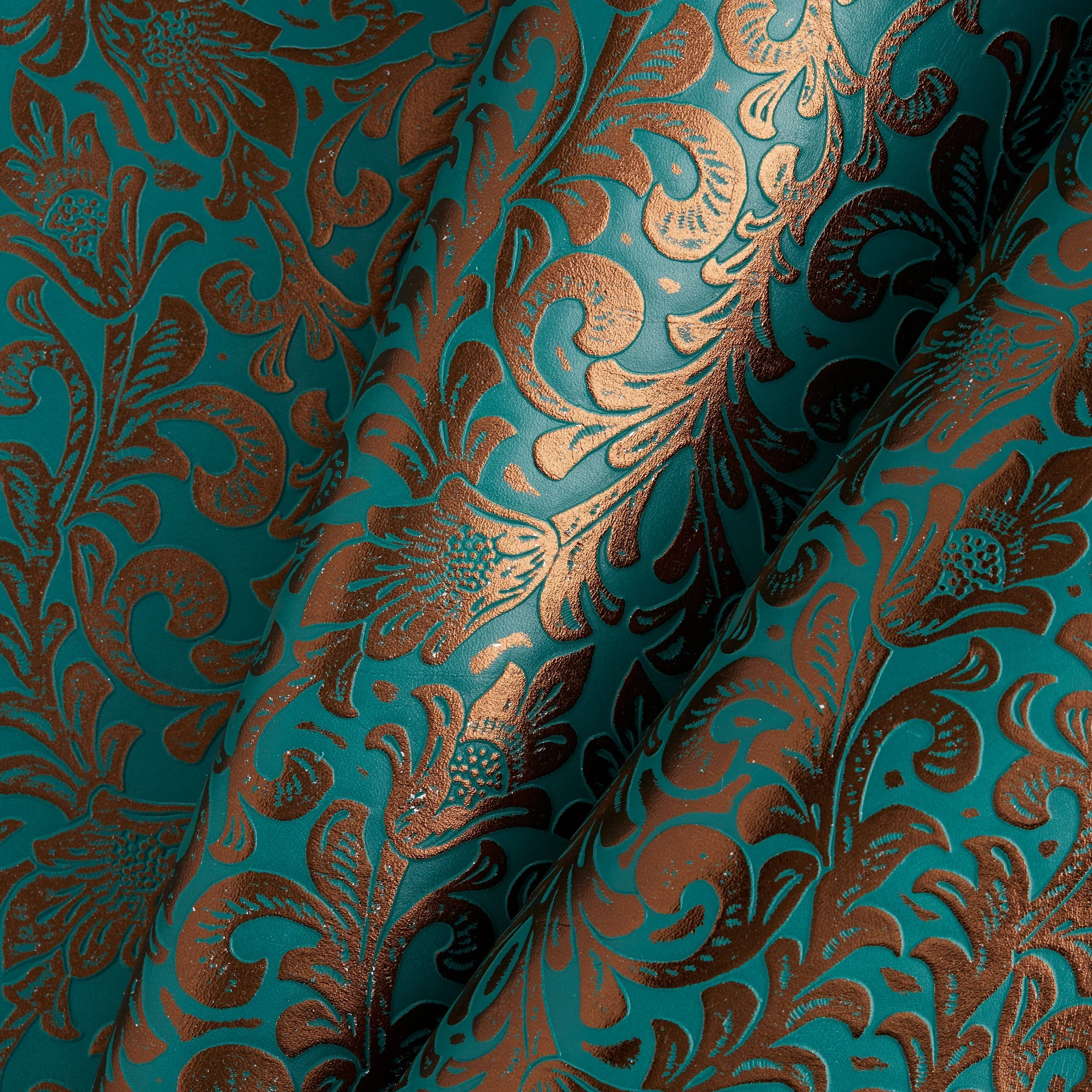 Embossed Metallic Floral Side Turquoise - Image 2