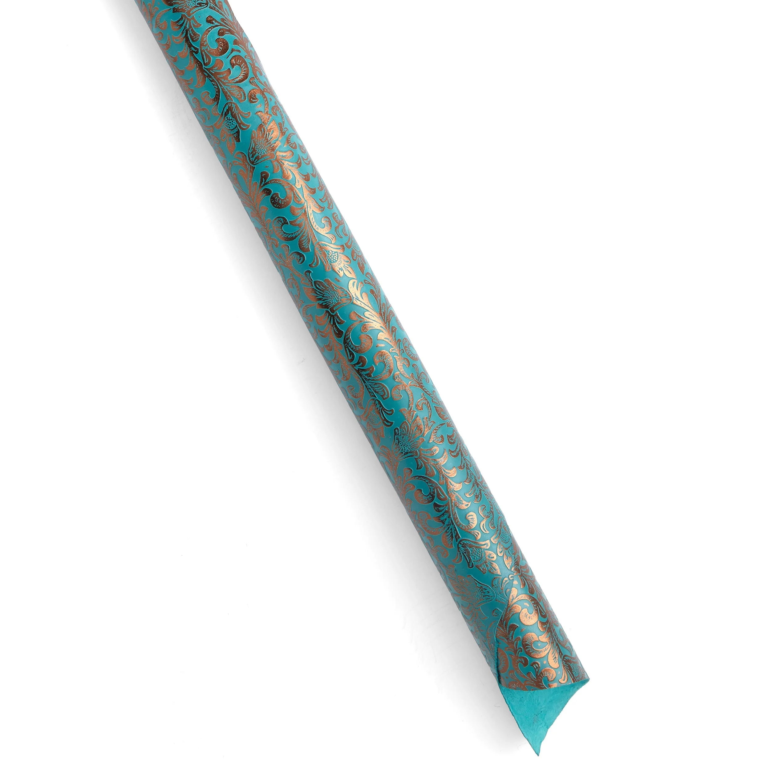 Embossed Metallic Floral Side Turquoise - Image 3