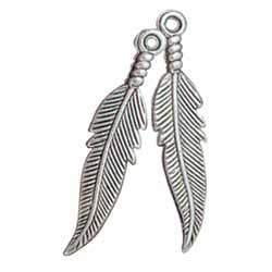 Feather Embellishments Silver Plated 1 Pair - Image 4