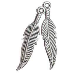 Feather Embellishments Silver Plated 1 Pair - Image 5