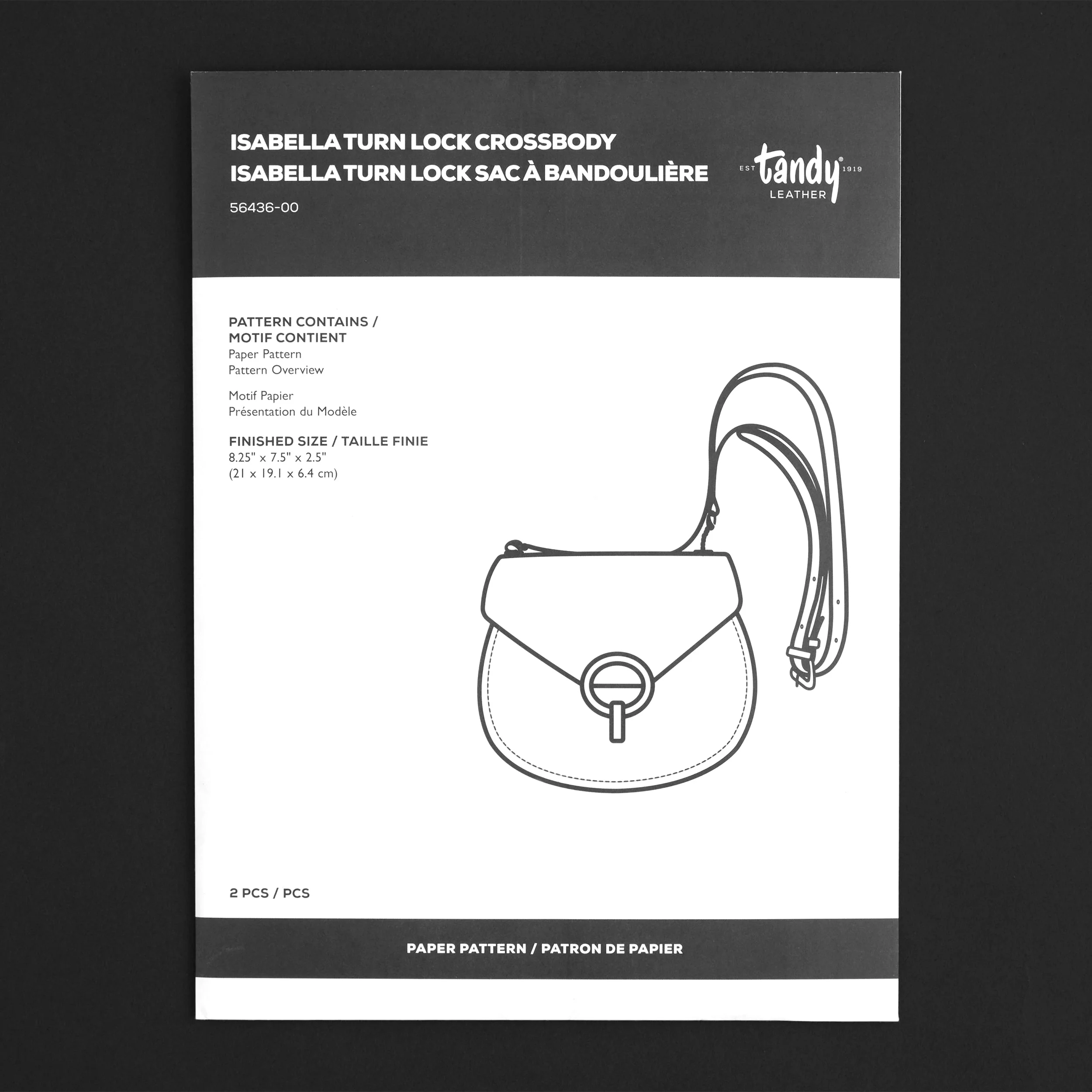 Isabella Turn Lock Crossbody Paper Pattern - Image 3
