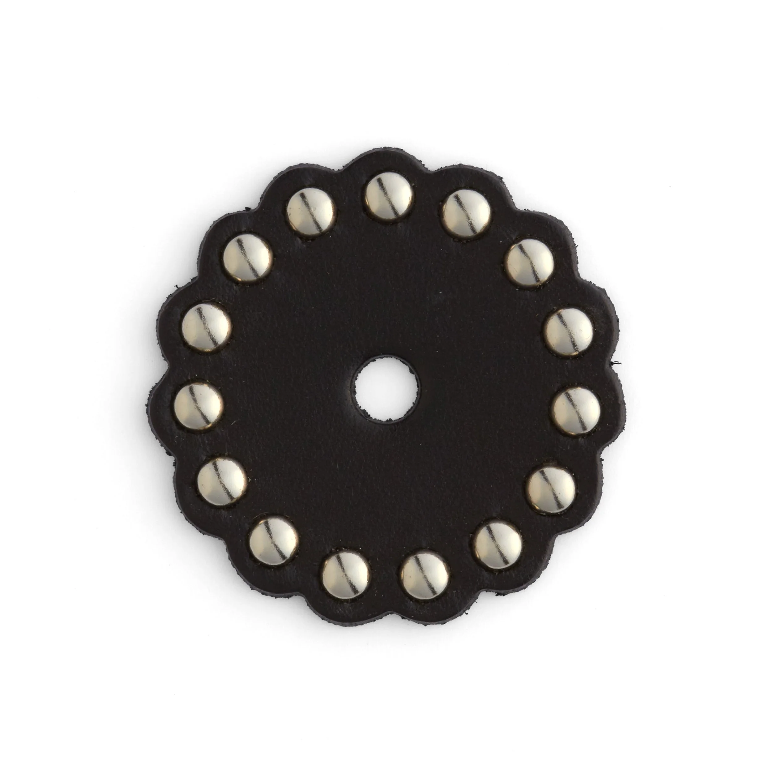 Scalloped Black Leather Conchos - Image 4