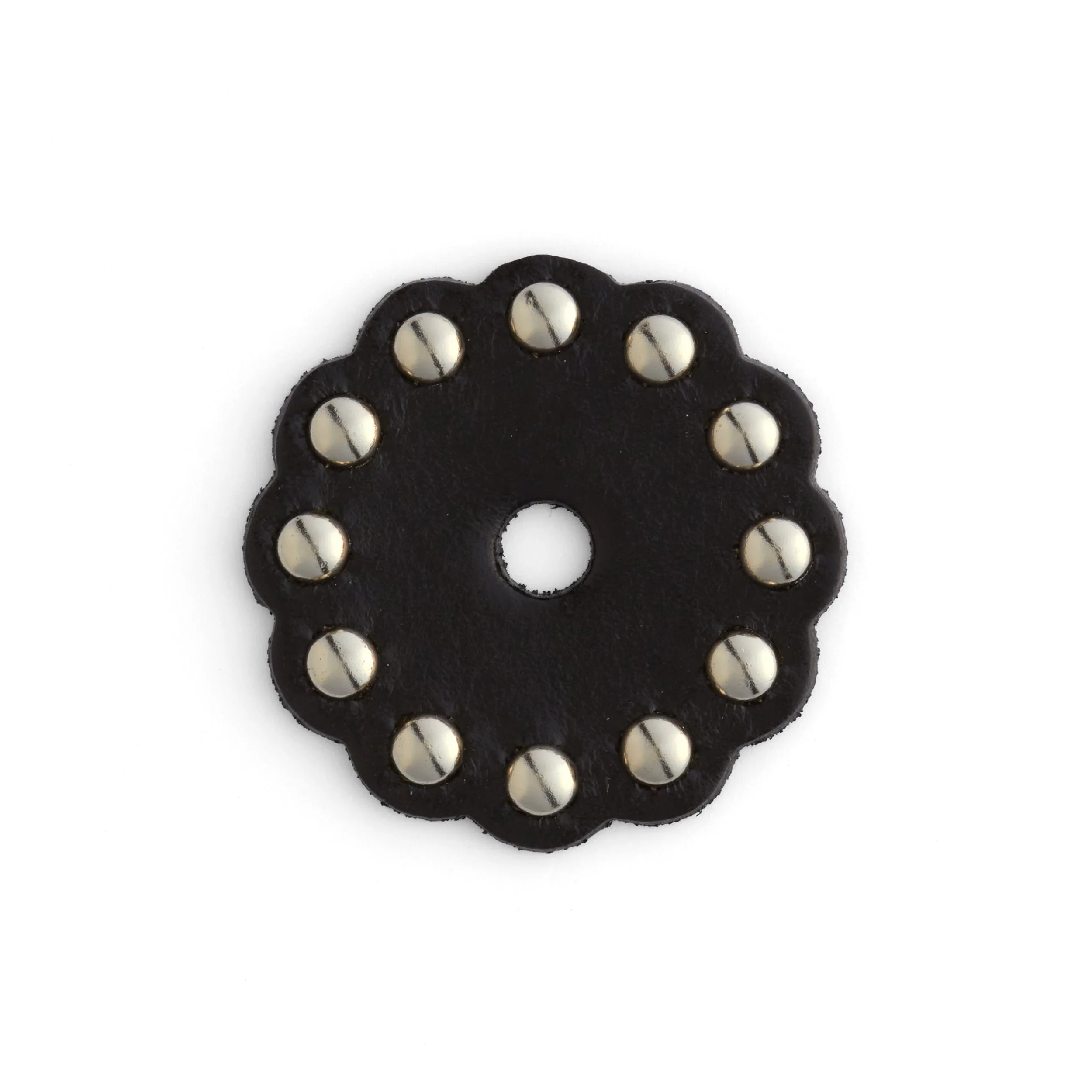 Scalloped Black Leather Conchos - Image 5