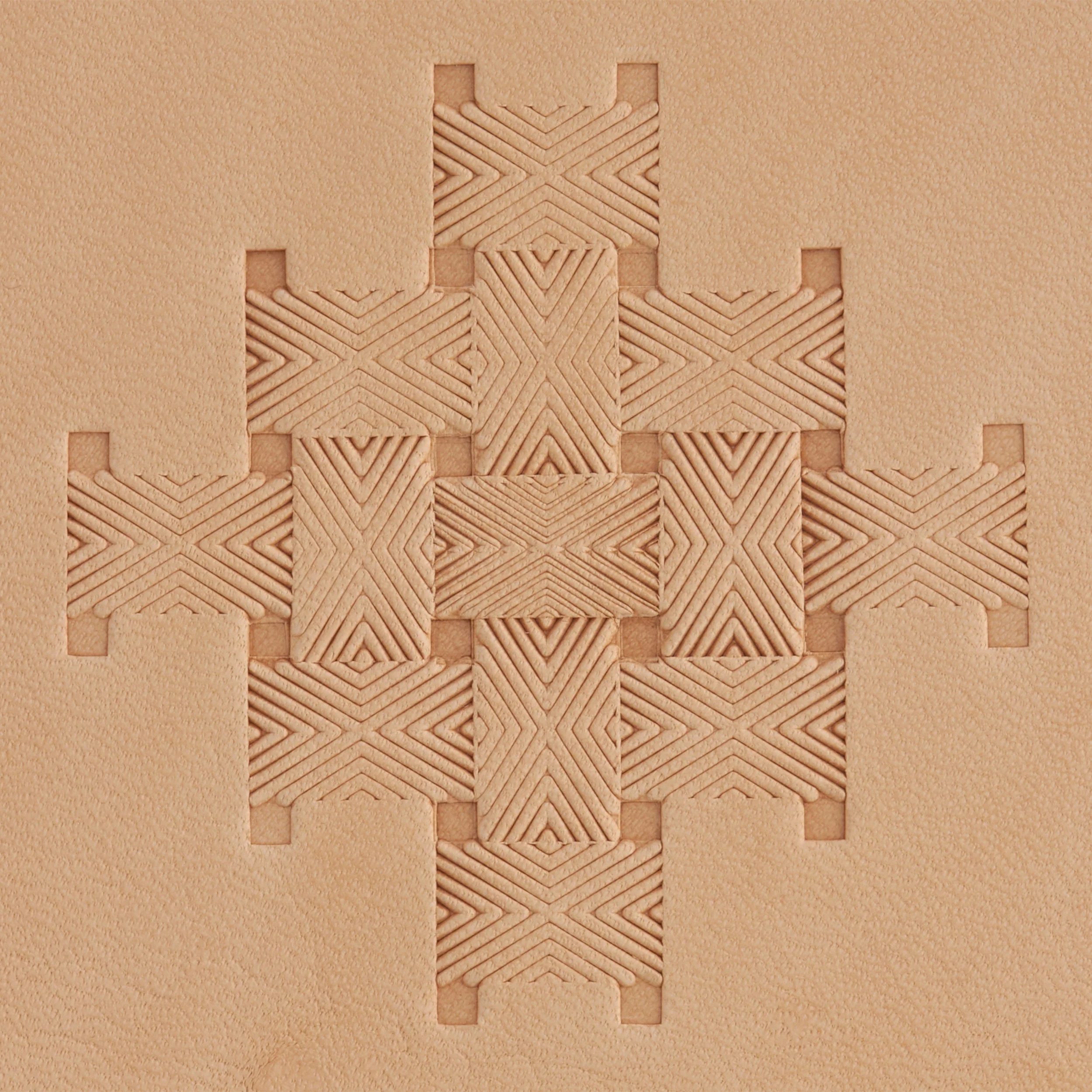 Lined Lattice Weave Brass Stamp - Image 2