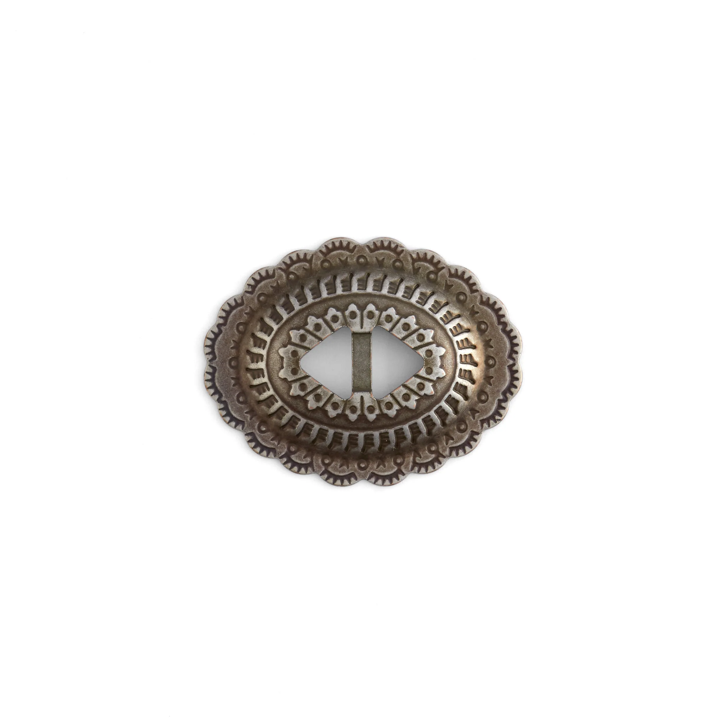 Sonora Slotted Conchos Frosted Nickel Plate - 6 Pack - Image 3